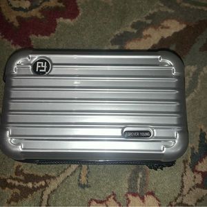 Forever Young Silver Hard Cover Mini Luggage Travel Case